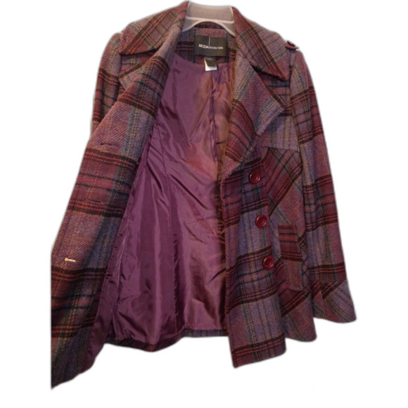 MODA INTERNATIONAL (BY VICTORIA'S SECRET) VINTAGE PLAID PEACOAT  XS - Picture 6 of 12